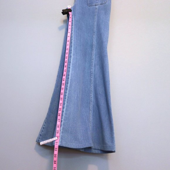 * Chloe Sz 6 / 38 Denim Flared Jeans Bell Bottom Button Fly Patch Front Pocket - Picture 13 of 15